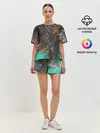 Женская пижама с шортами / Palm glitch art