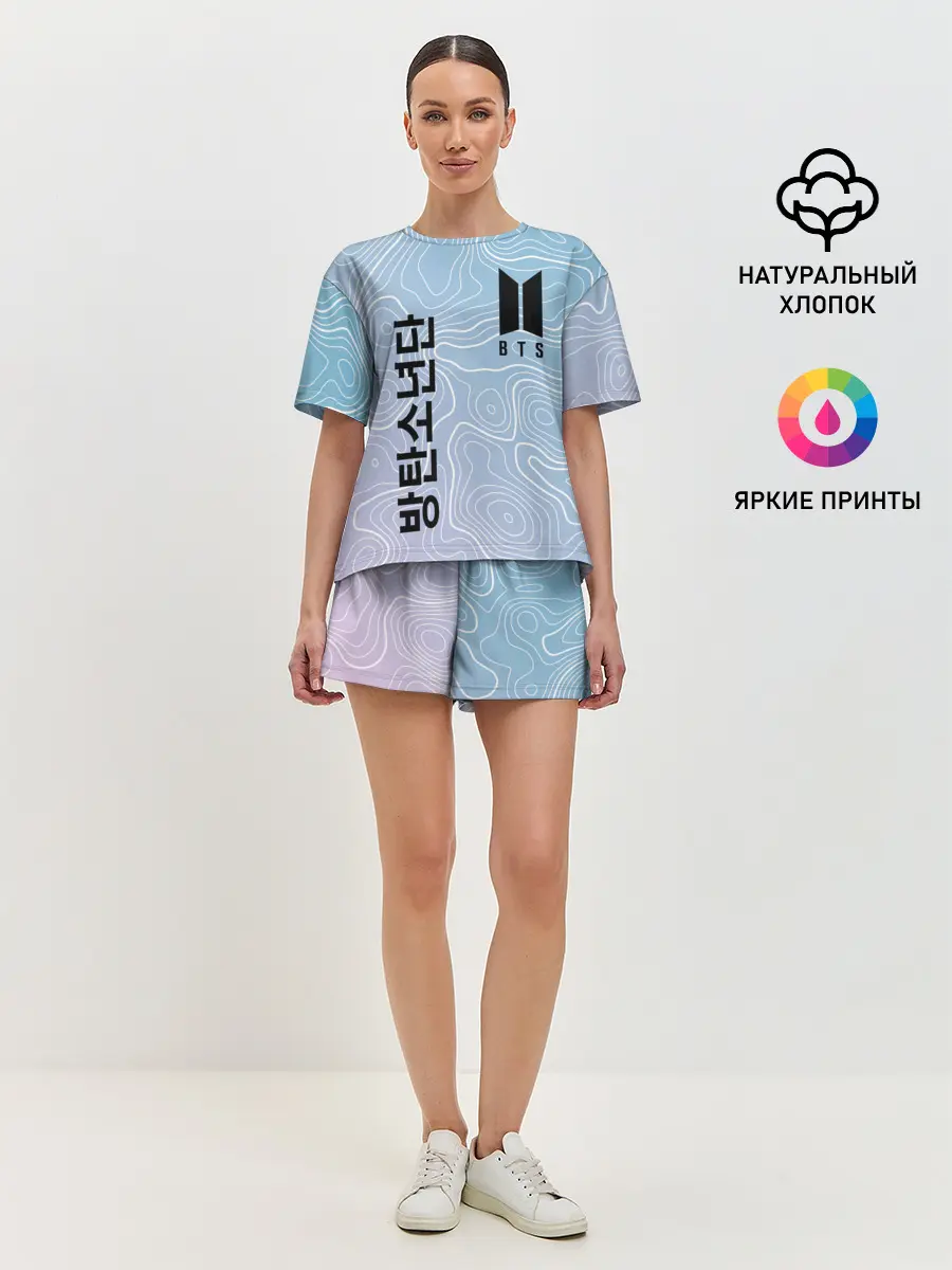 Женская пижама с шортами / BTS / БТС.