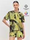Женская пижама с шортами / Желтые линии