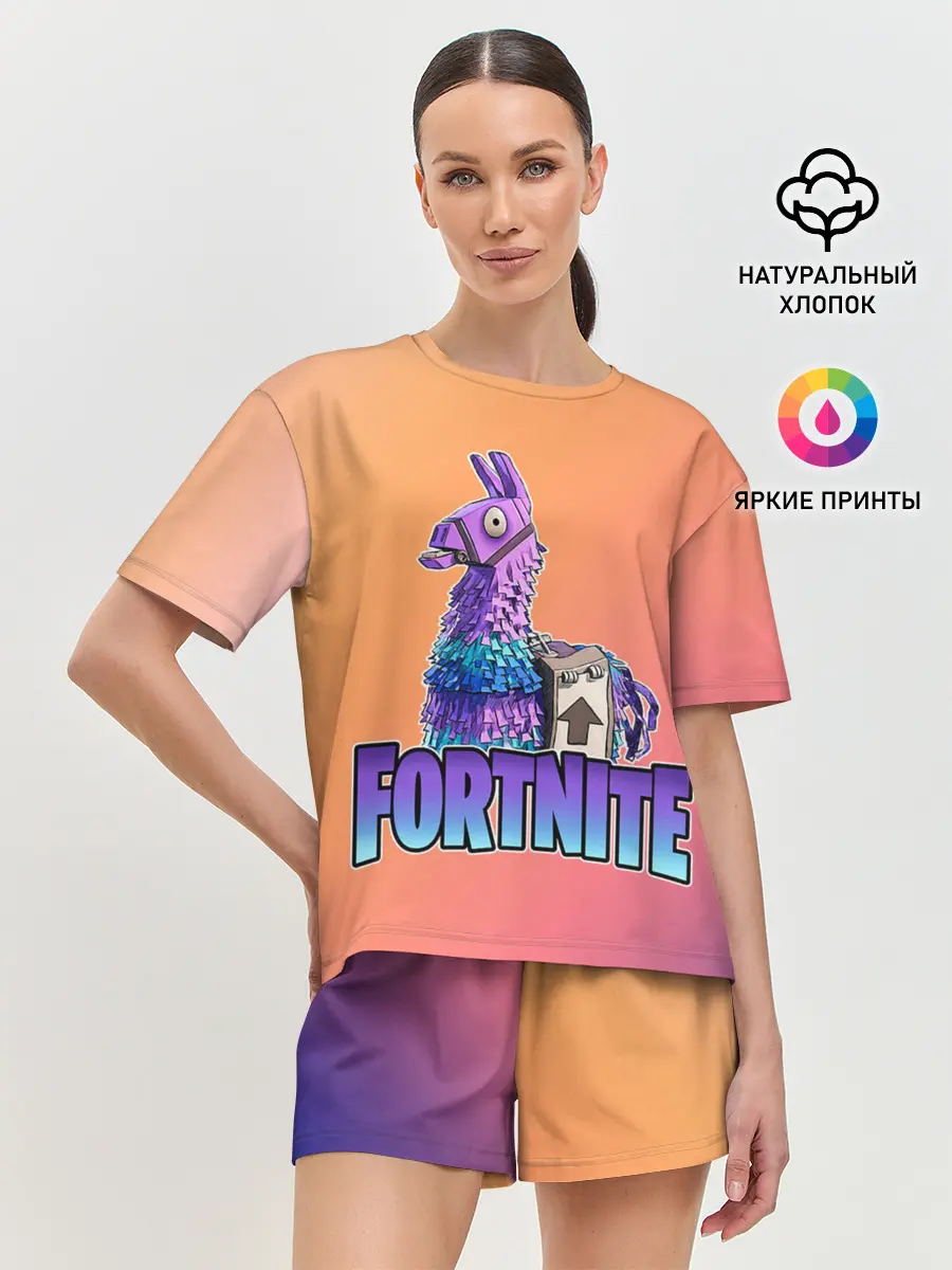 Женская пижама с шортами / Fortnite | Lama