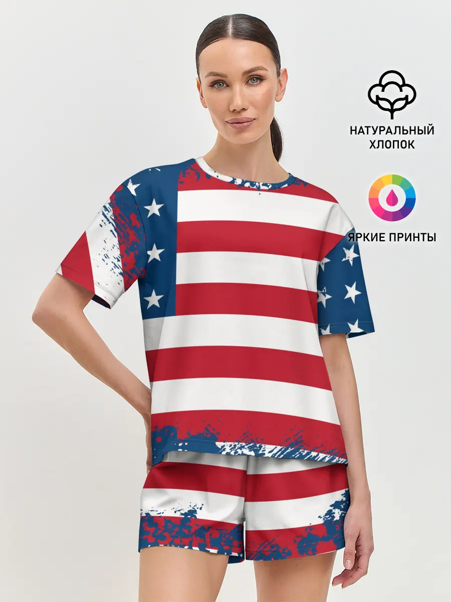 Женская пижама с шортами / Америка