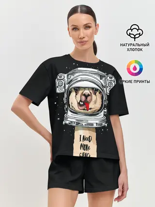 Женская пижама с шортами / Космическая Лама