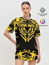 Женская пижама с шортами / Узор жёлтый