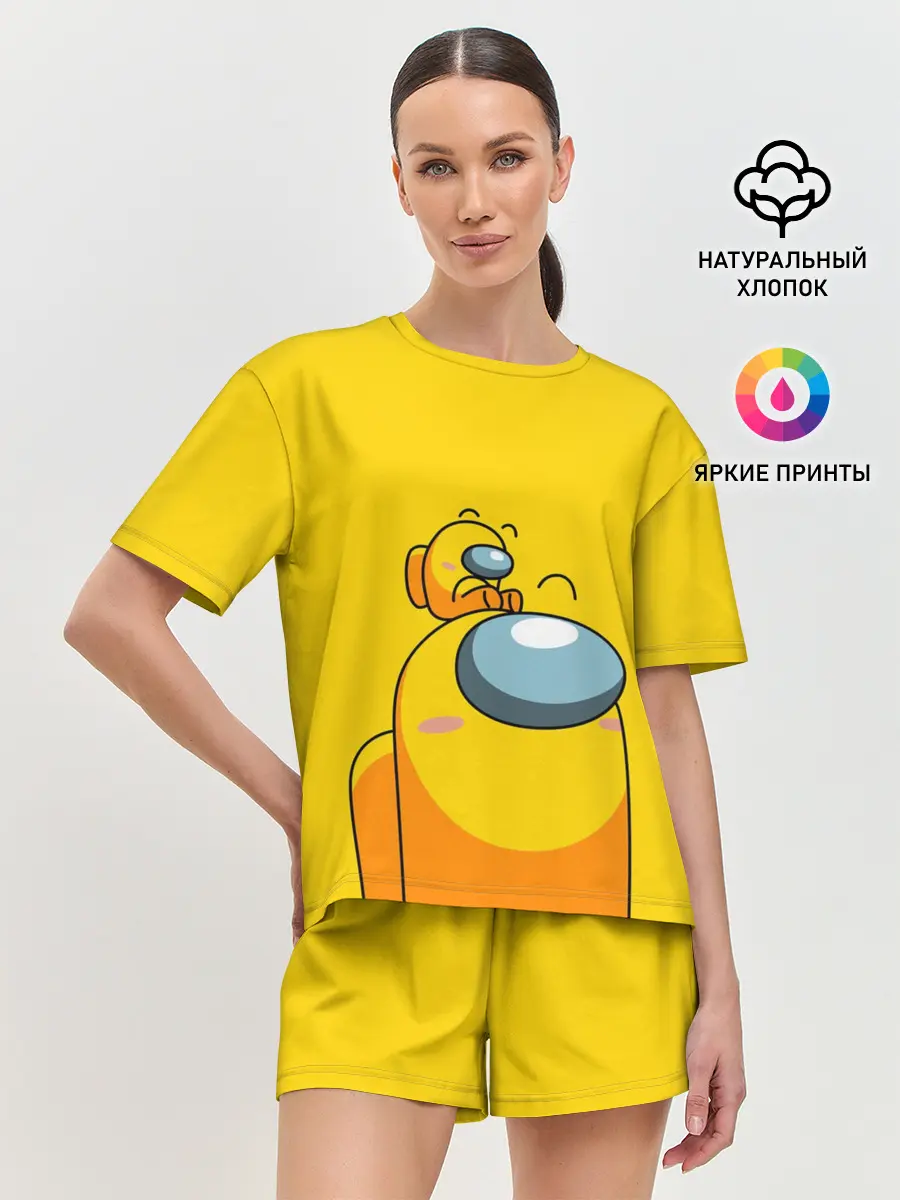 Женская пижама с шортами / AMONG US YELLOW
