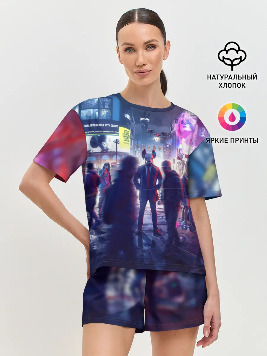 Женская пижама с шортами / Маска Watch dogs