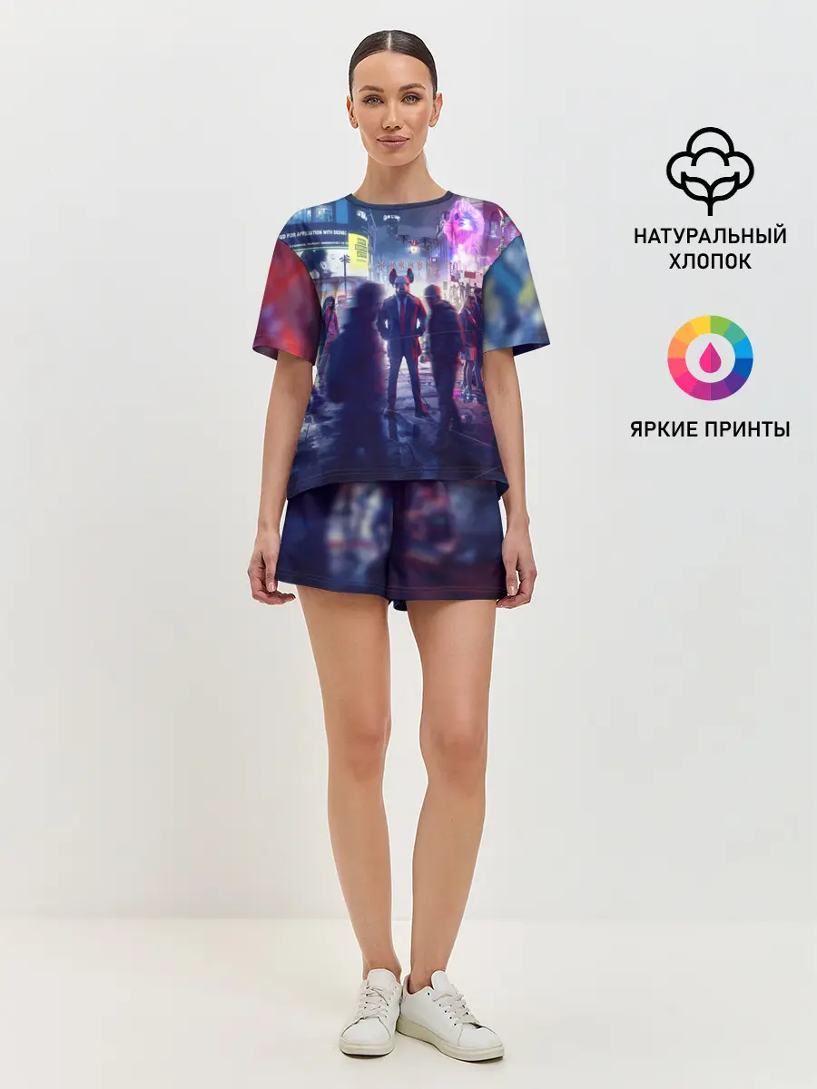 Женская пижама с шортами / Маска Watch dogs