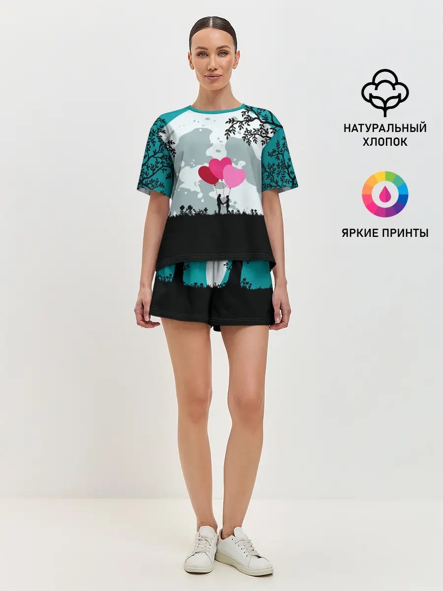 Женская пижама с шортами / Влюбленная Пара