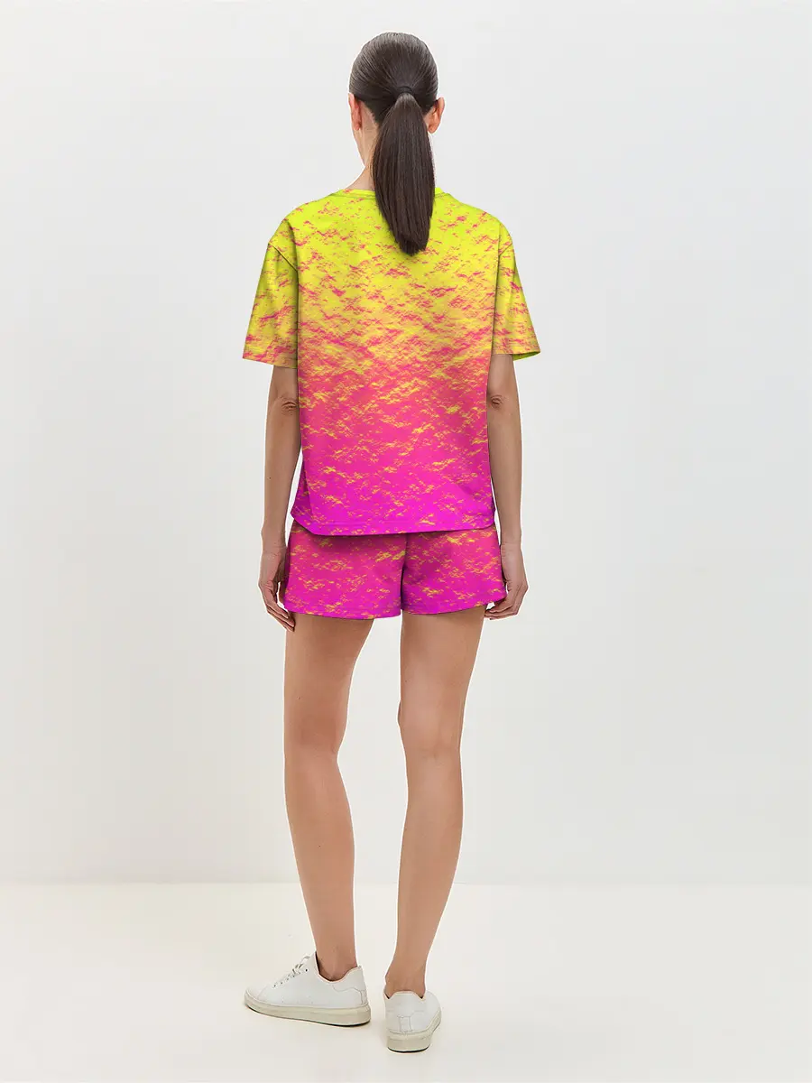 Женская пижама с шортами / Яркий закат