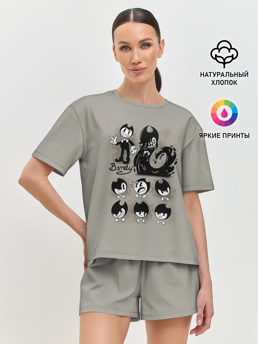 Женская пижама с шортами / Bendy And The Ink Machine