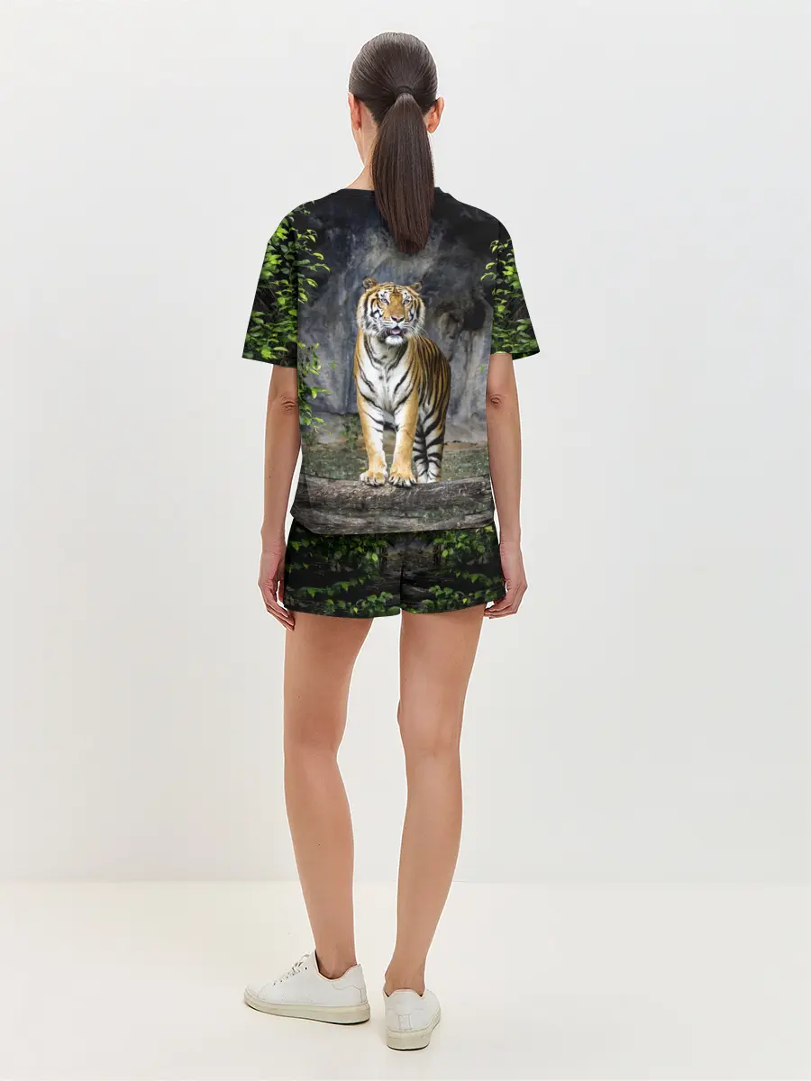 Женская пижама с шортами / ТИГР В ЛЕСУ