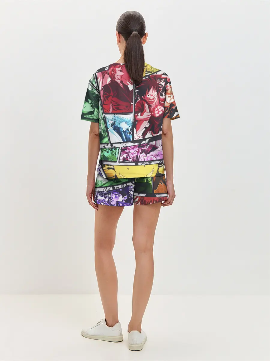 Женская пижама с шортами / EPIC MAIN ANIME CHARACTERS 3D!