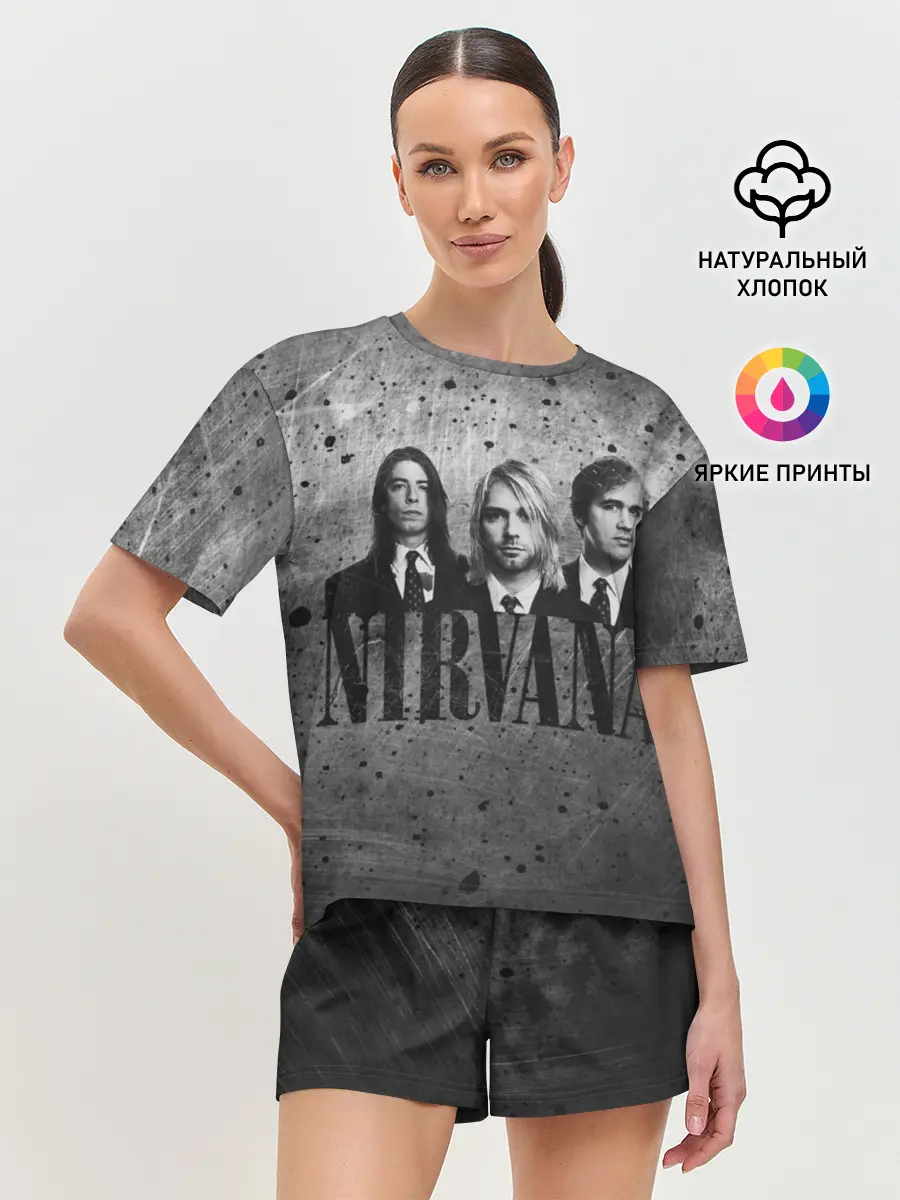 Женская пижама с шортами / Нирвана