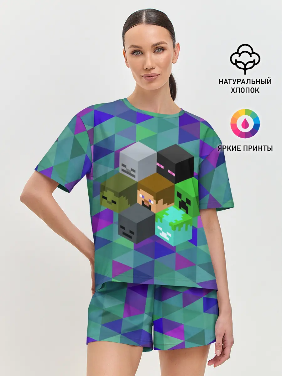 Женская пижама с шортами / Minecraft