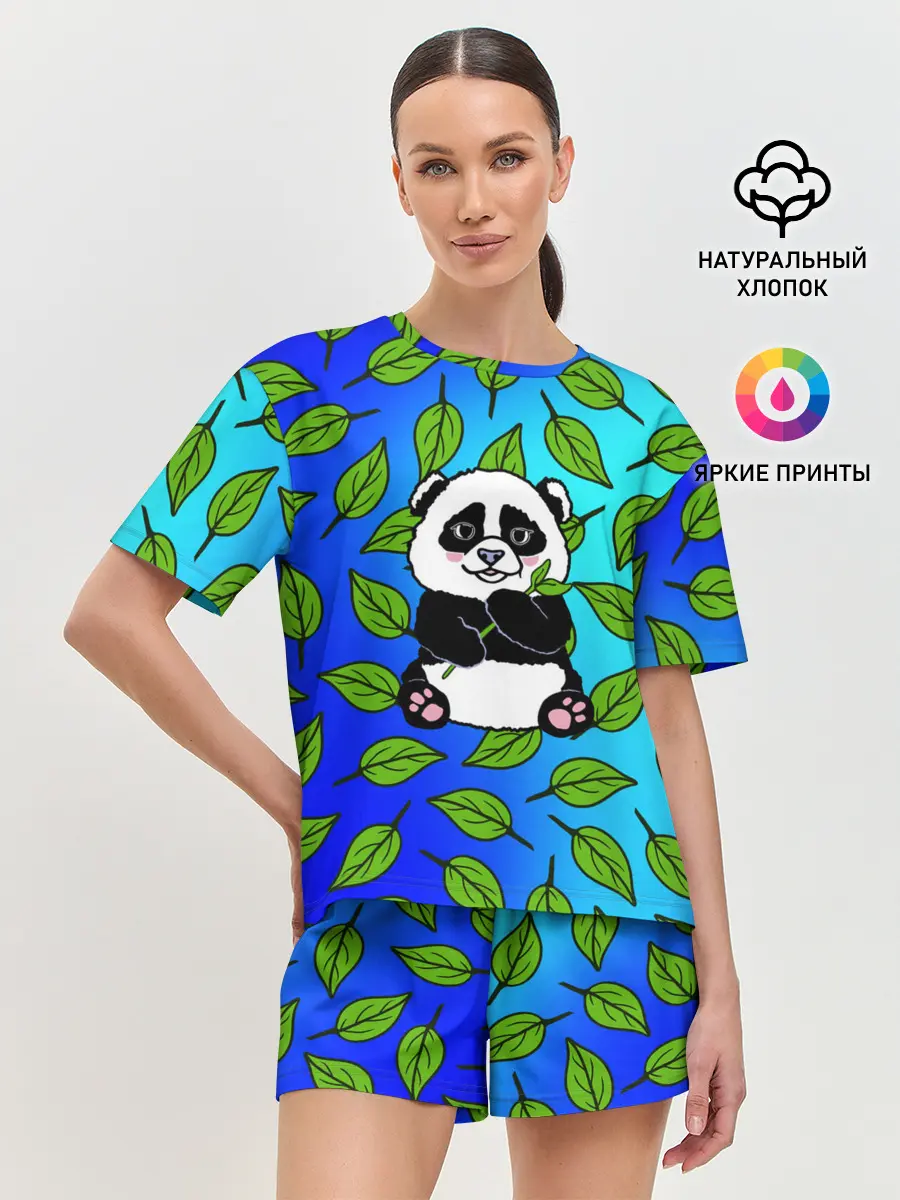 Женская пижама с шортами / Панда
