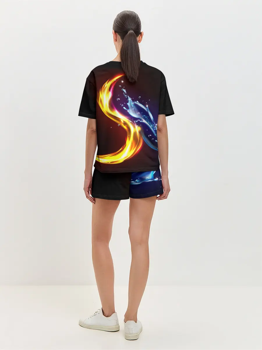 Женская пижама с шортами / ОГОНЬ И ВОДА