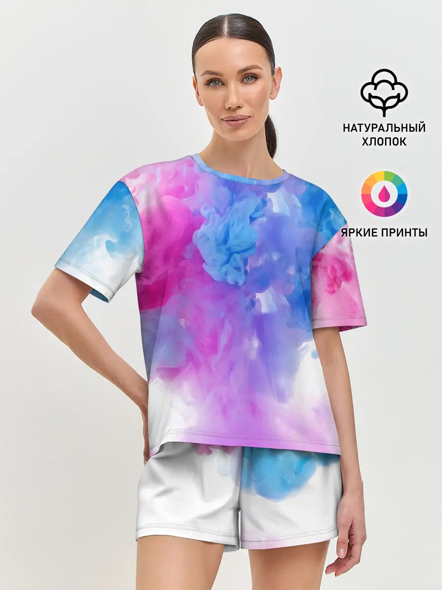 Женская пижама с шортами / дым