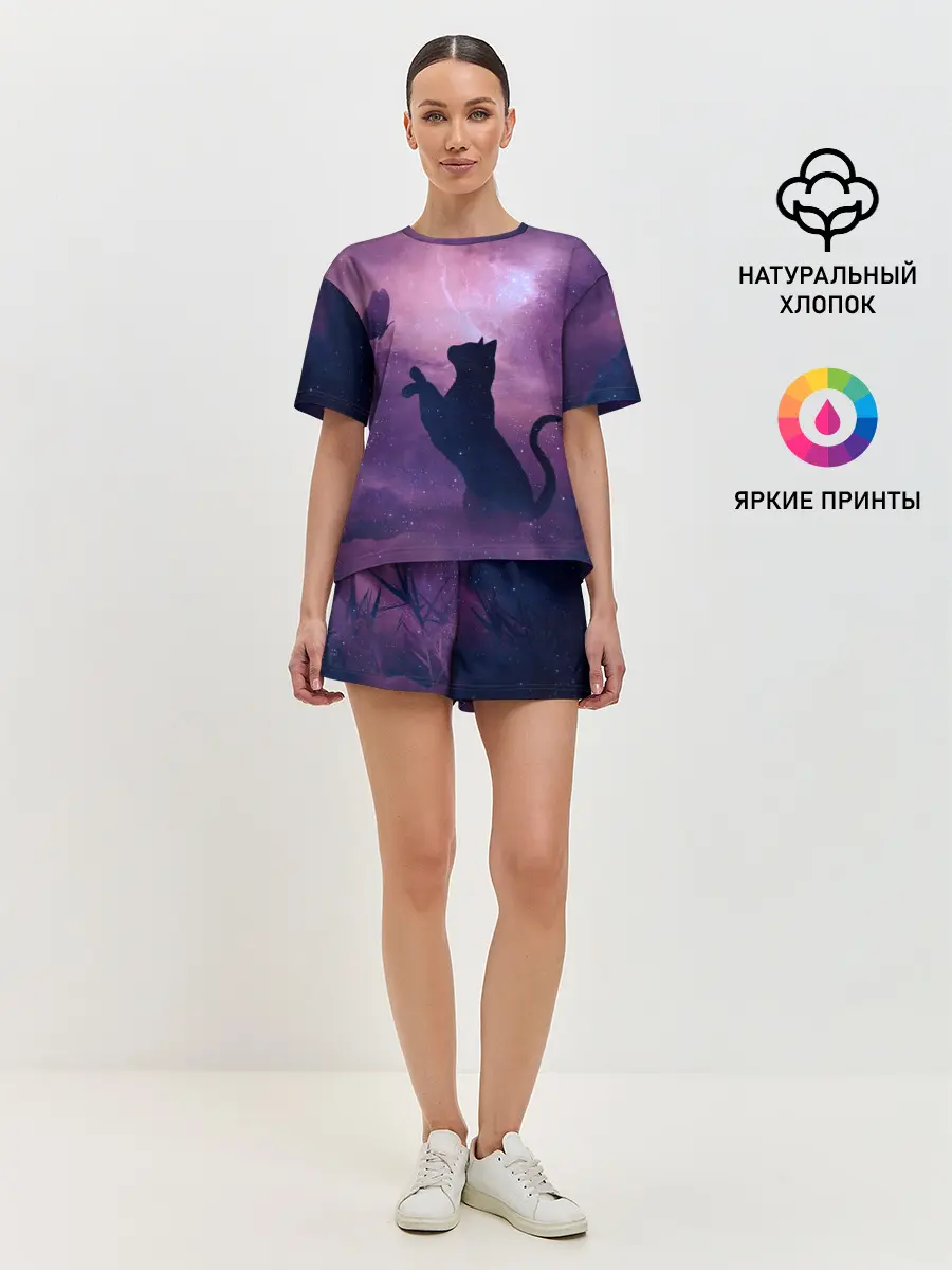 Женская пижама с шортами / Star Cat