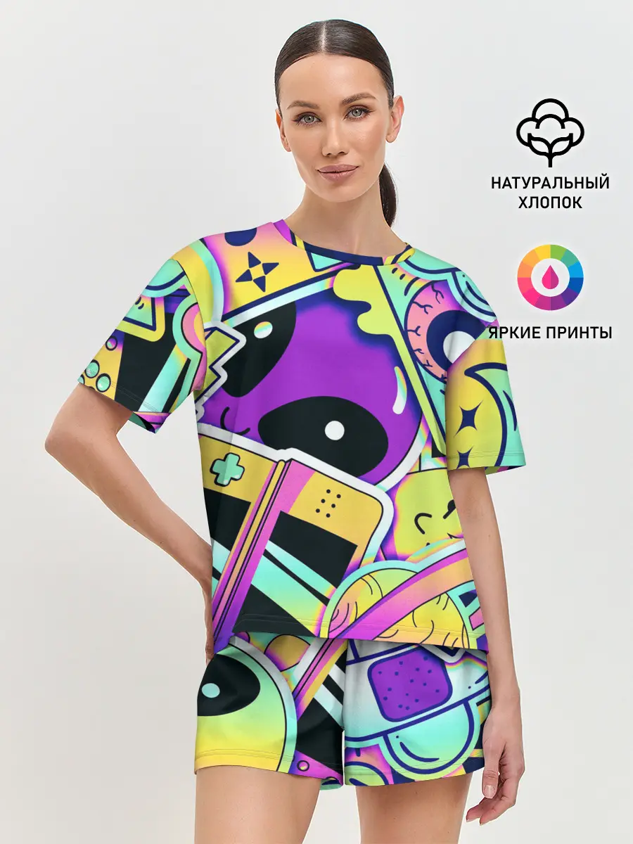 Женская пижама с шортами / Alien