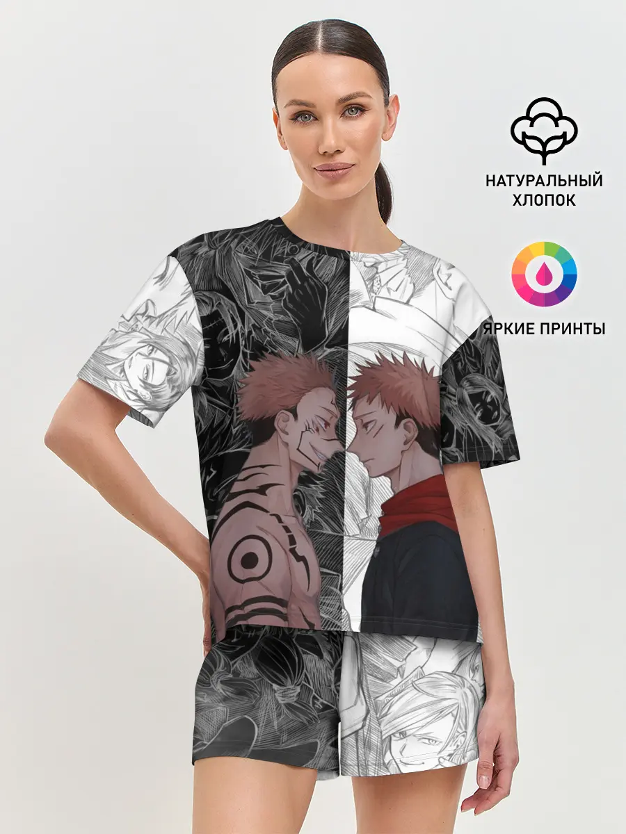 Женская пижама с шортами / Jujutsu Kaisen Сукуна х Юдзи