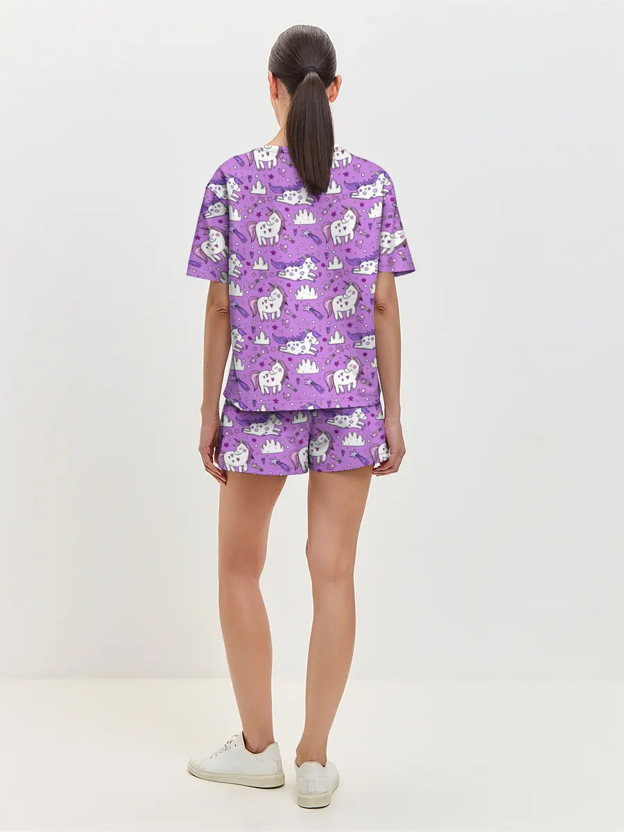Женская пижама с шортами / Unicorn pattern