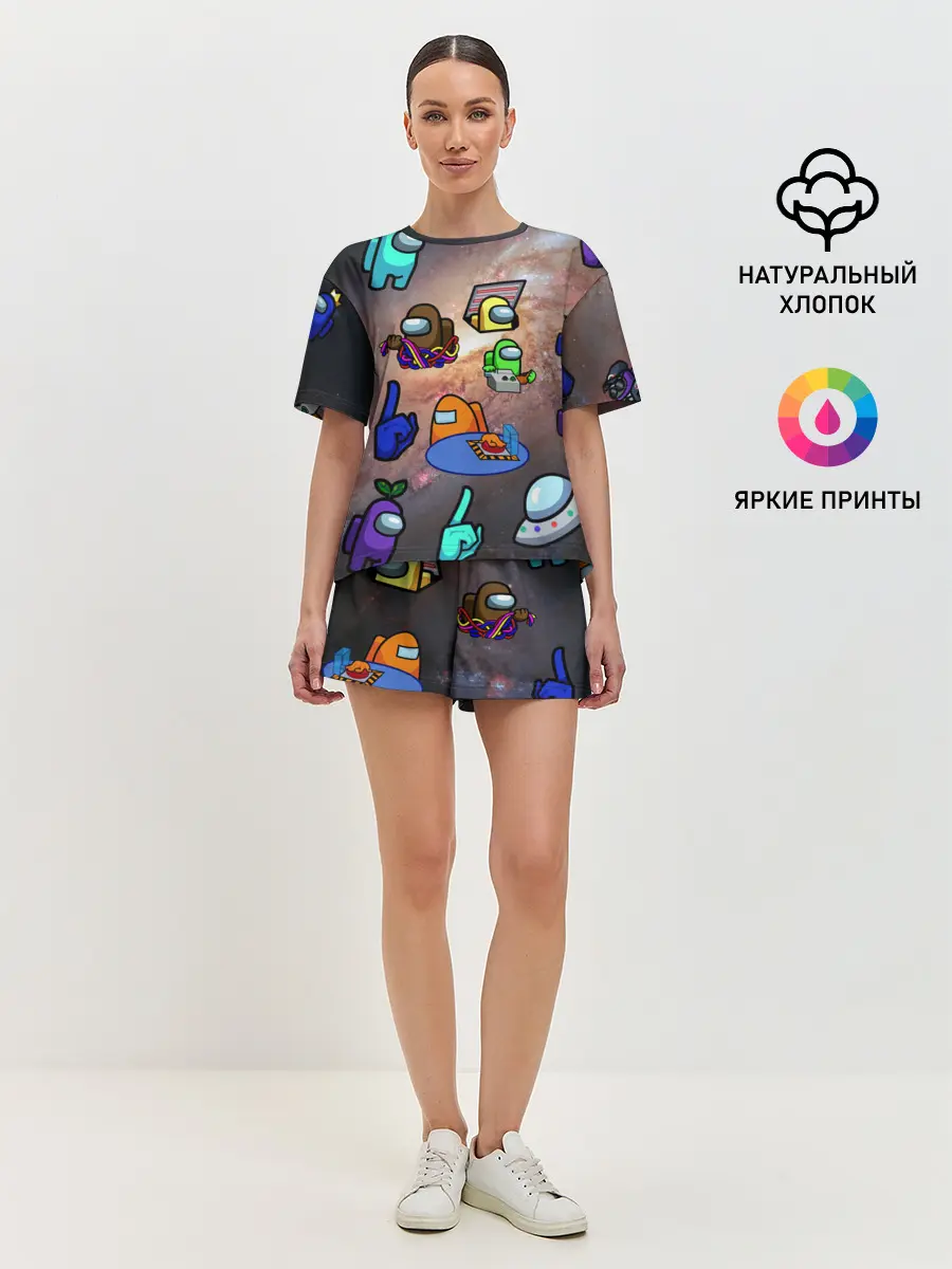 Женская пижама с шортами / Among Us Чёрная дыра