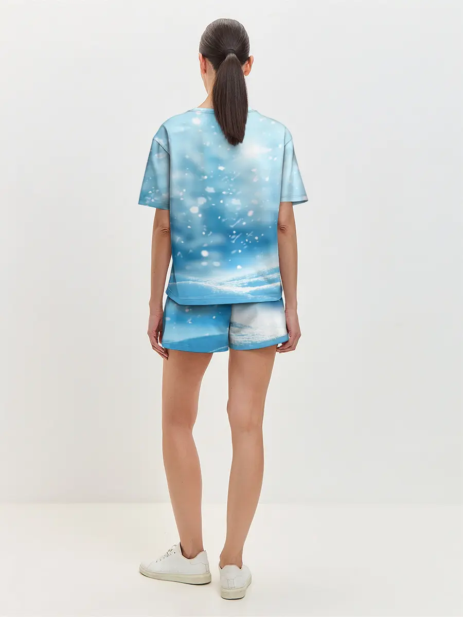 Женская пижама с шортами / Зимний мишка в реалиях 2020 г.