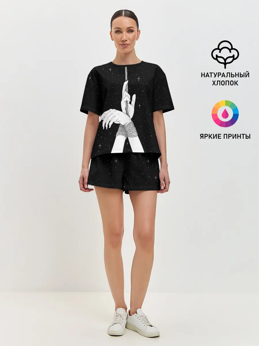 Женская пижама с шортами / Эстетика связанных рук