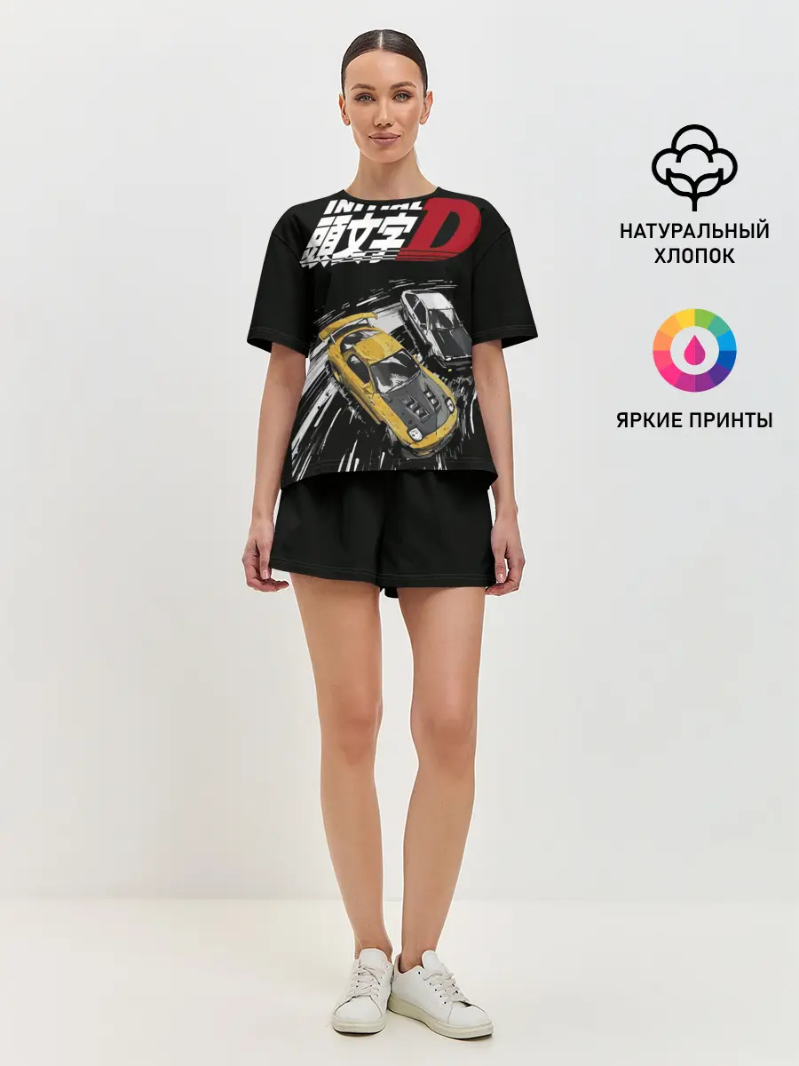 Женская пижама с шортами / Initial D две машины