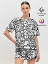 Женская пижама с шортами / Doodle граффити