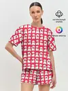 Женская пижама с шортами / Мишки в шарфиках
