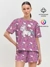 Женская пижама с шортами / Единорог