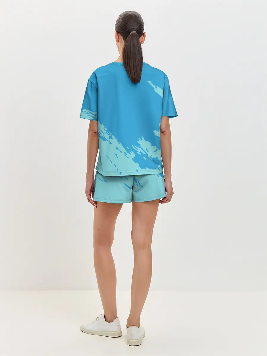 Женская пижама с шортами / Море. Пальмы. Песок