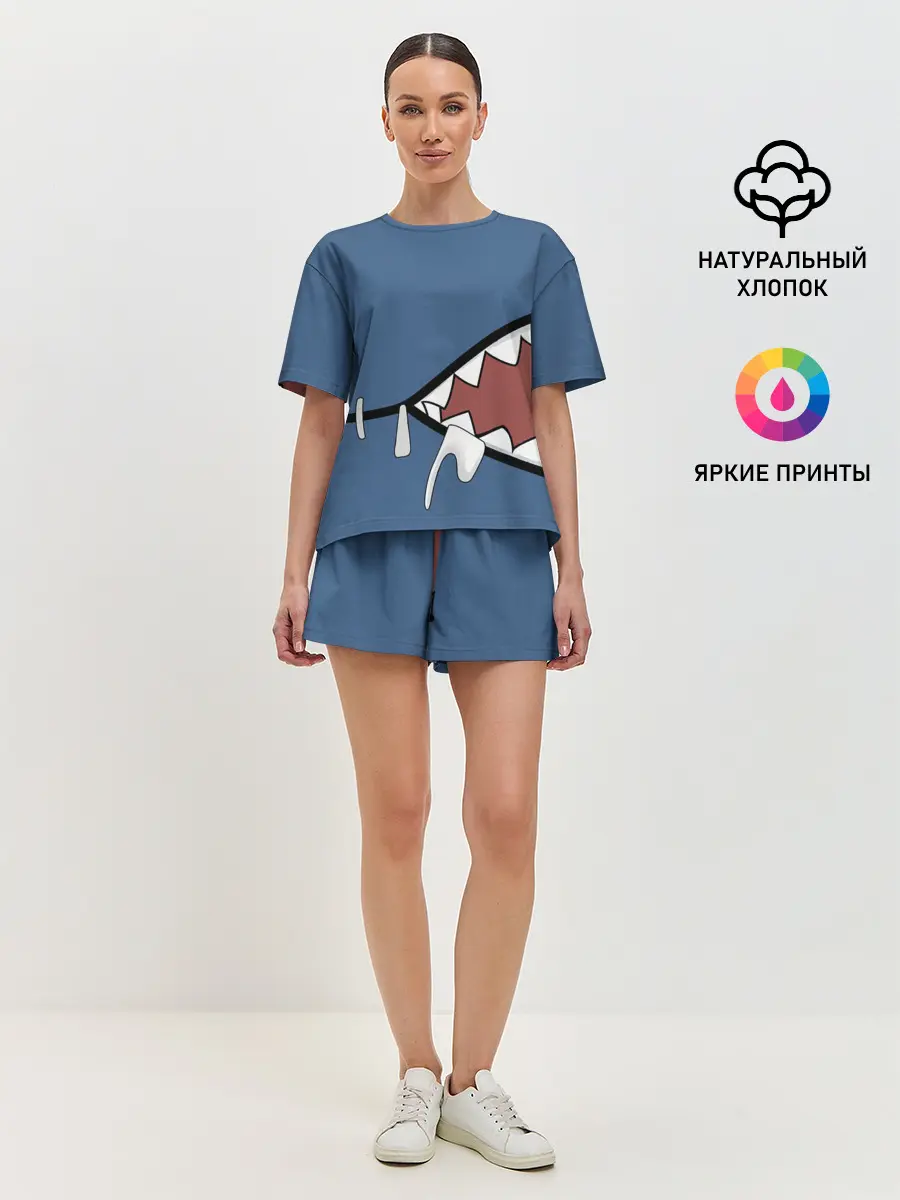 Женская пижама с шортами / Акула gawr gura