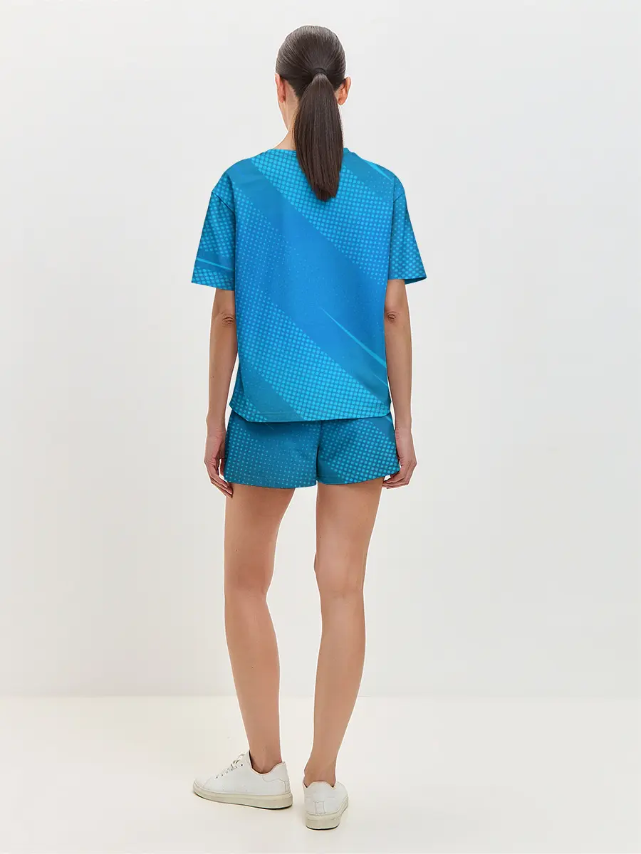 Женская пижама с шортами / Initial D машина на голубом фоне