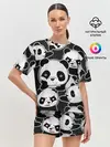 Женская пижама с шортами / Смешные панды