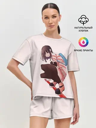 Женская пижама с шортами / Обычная девушка