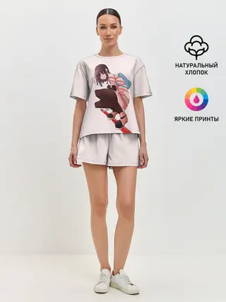 Женская пижама с шортами / Обычная девушка