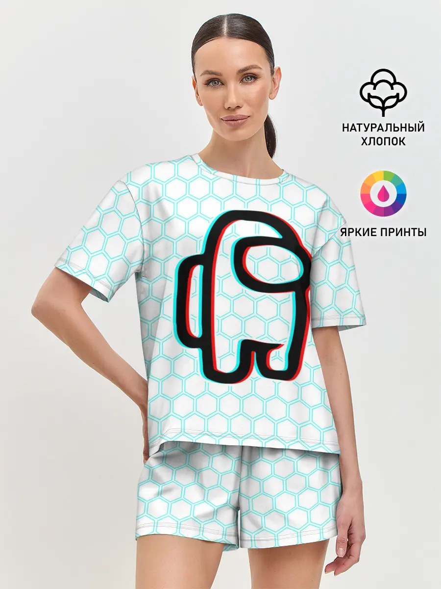 Женская пижама с шортами / AMONG US / АМОНГ АС