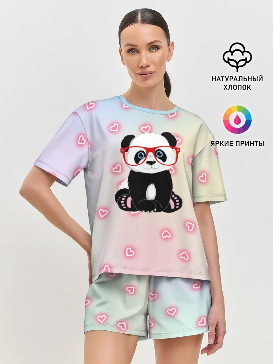 Женская пижама с шортами / Милая пандочка