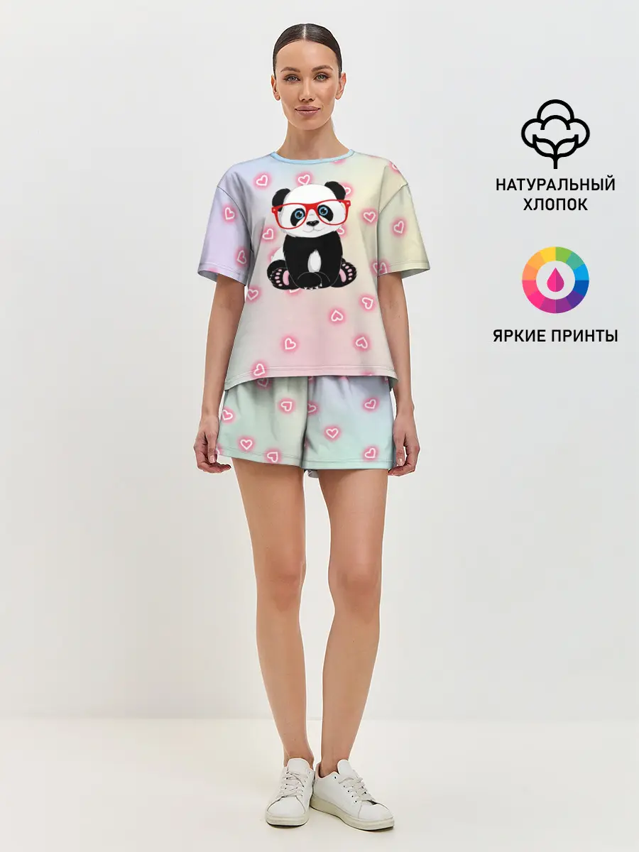 Женская пижама с шортами / Милая пандочка