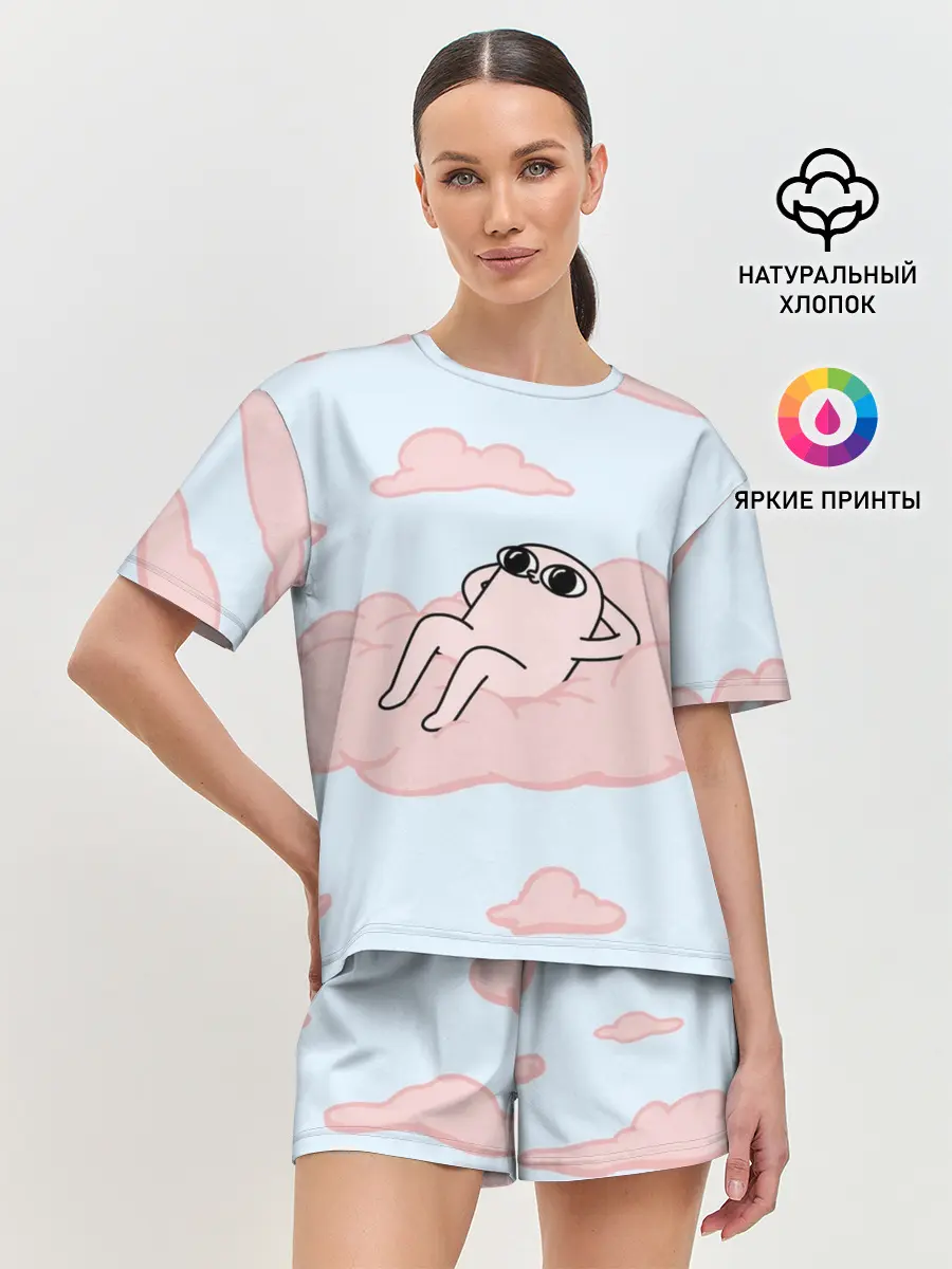 Женская пижама с шортами / мем