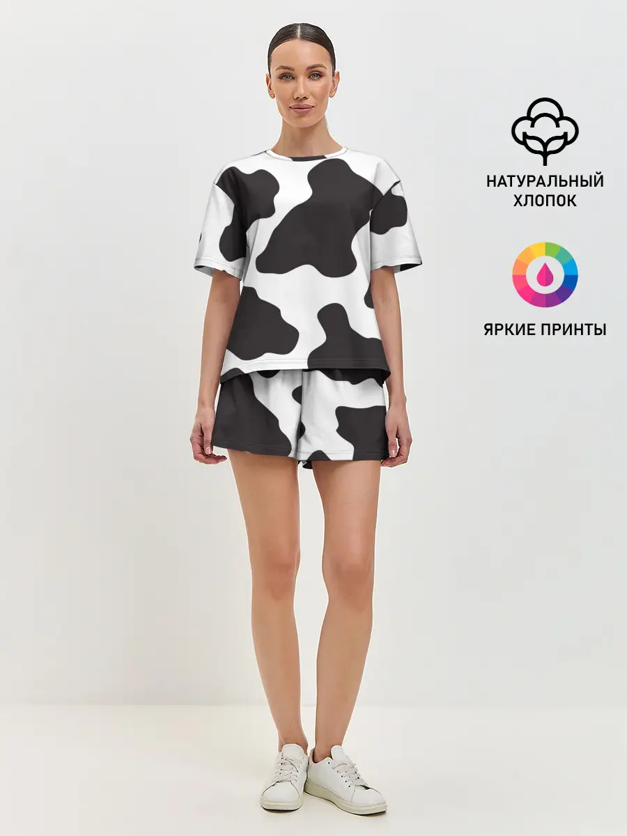 Женская пижама с шортами / корова