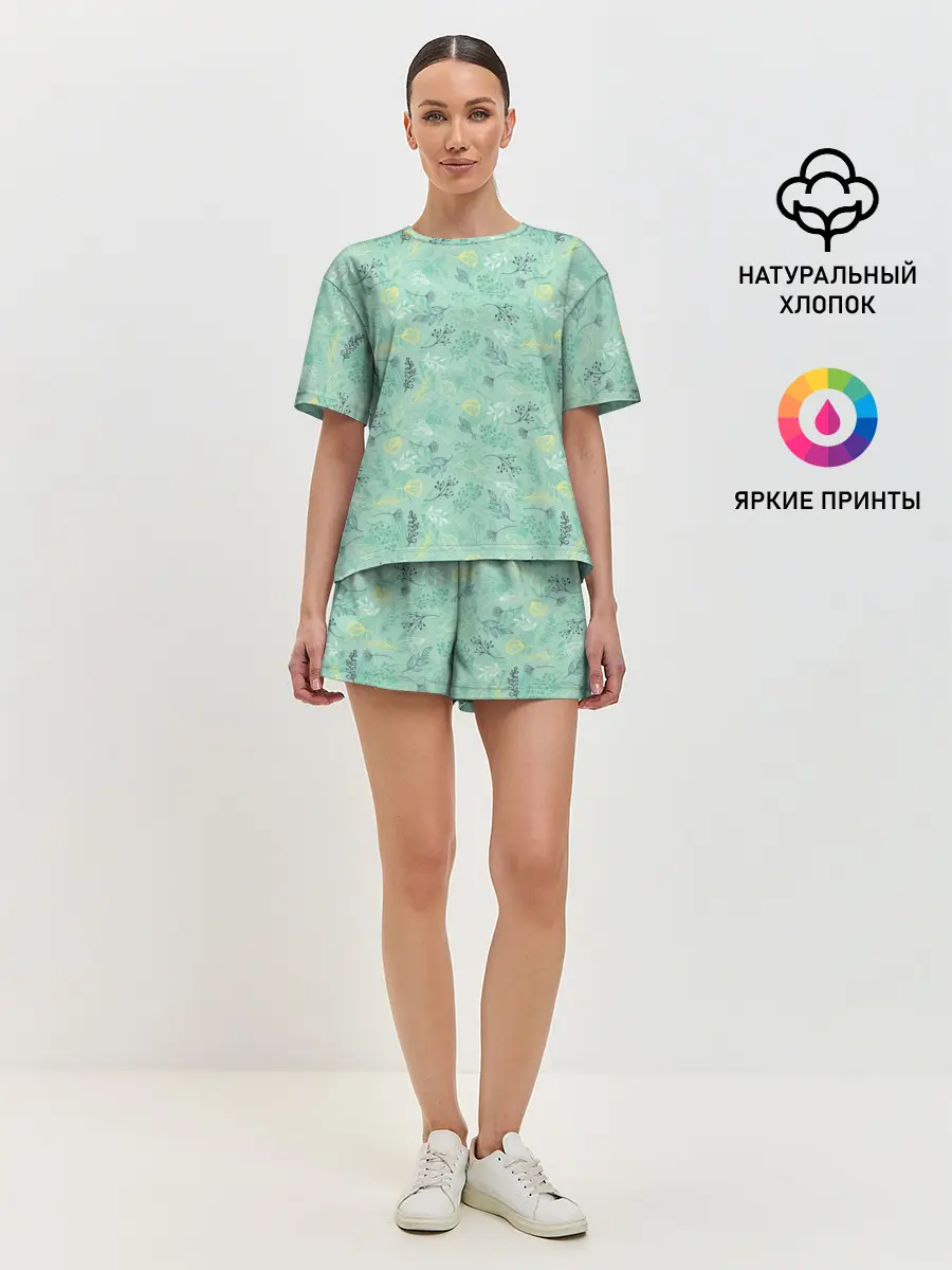 Женская пижама с шортами / Гербарий