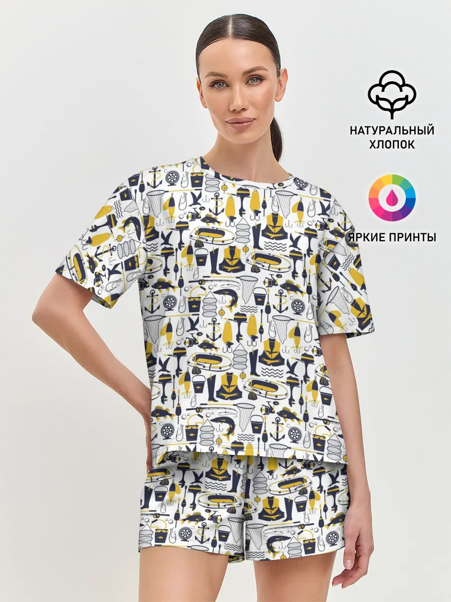 Женская пижама с шортами / Мечта рыболова