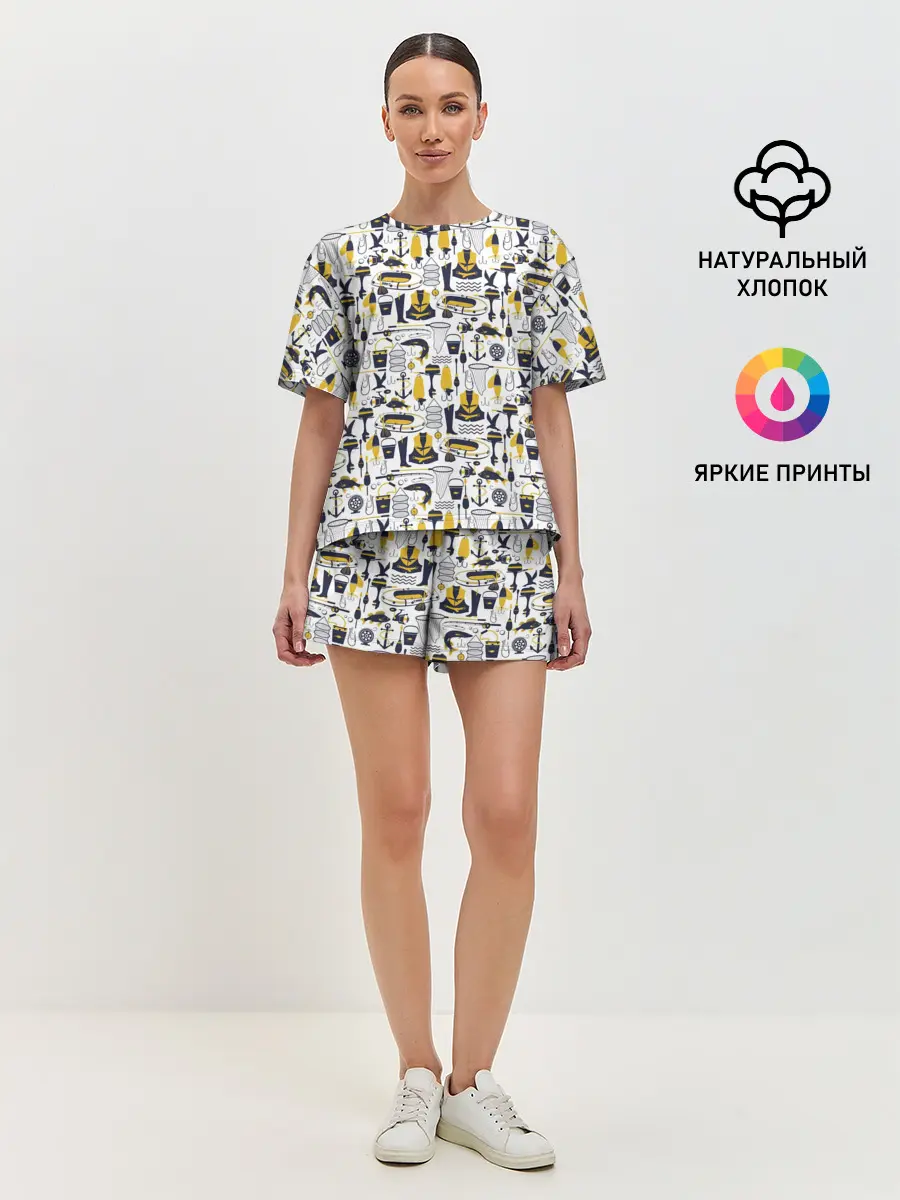 Женская пижама с шортами / Мечта рыболова