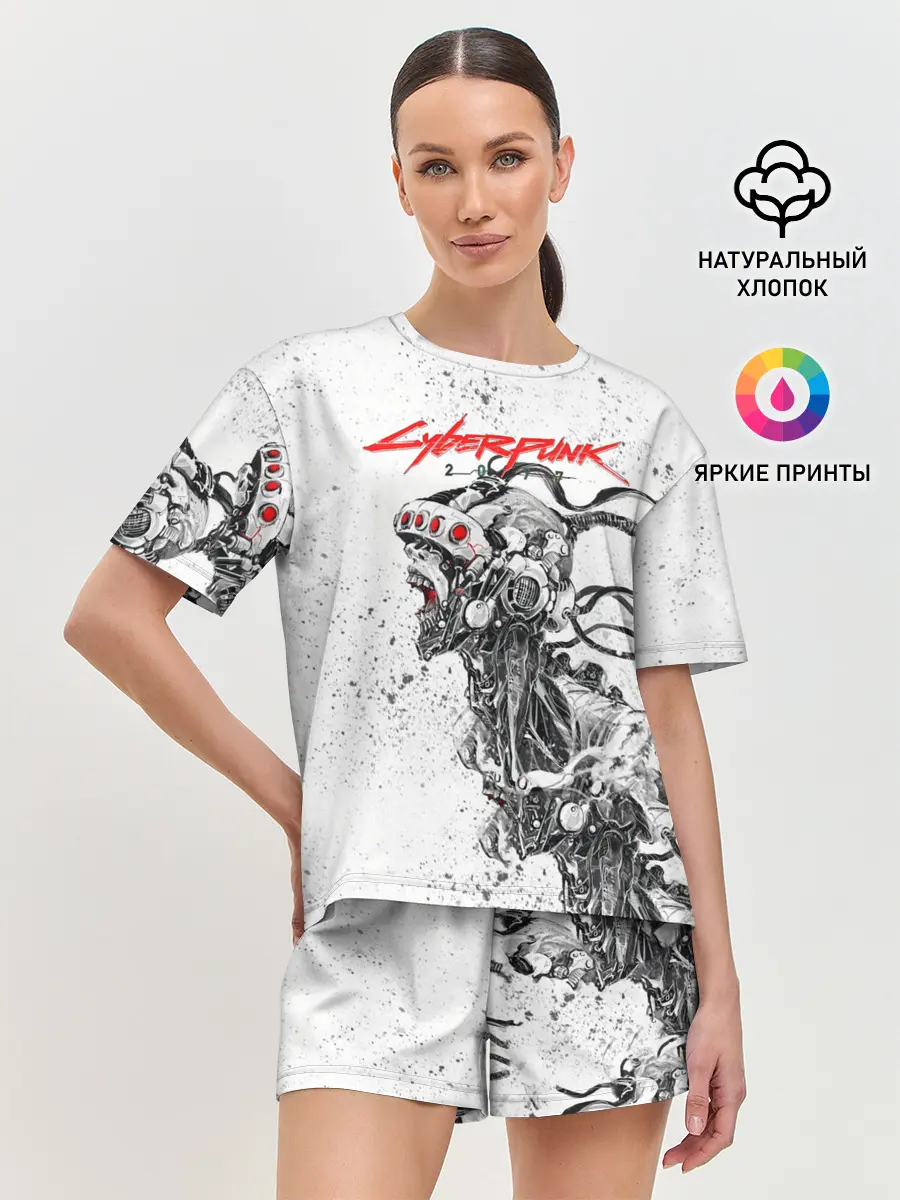 Женская пижама с шортами / CYBERPUNK 2077
