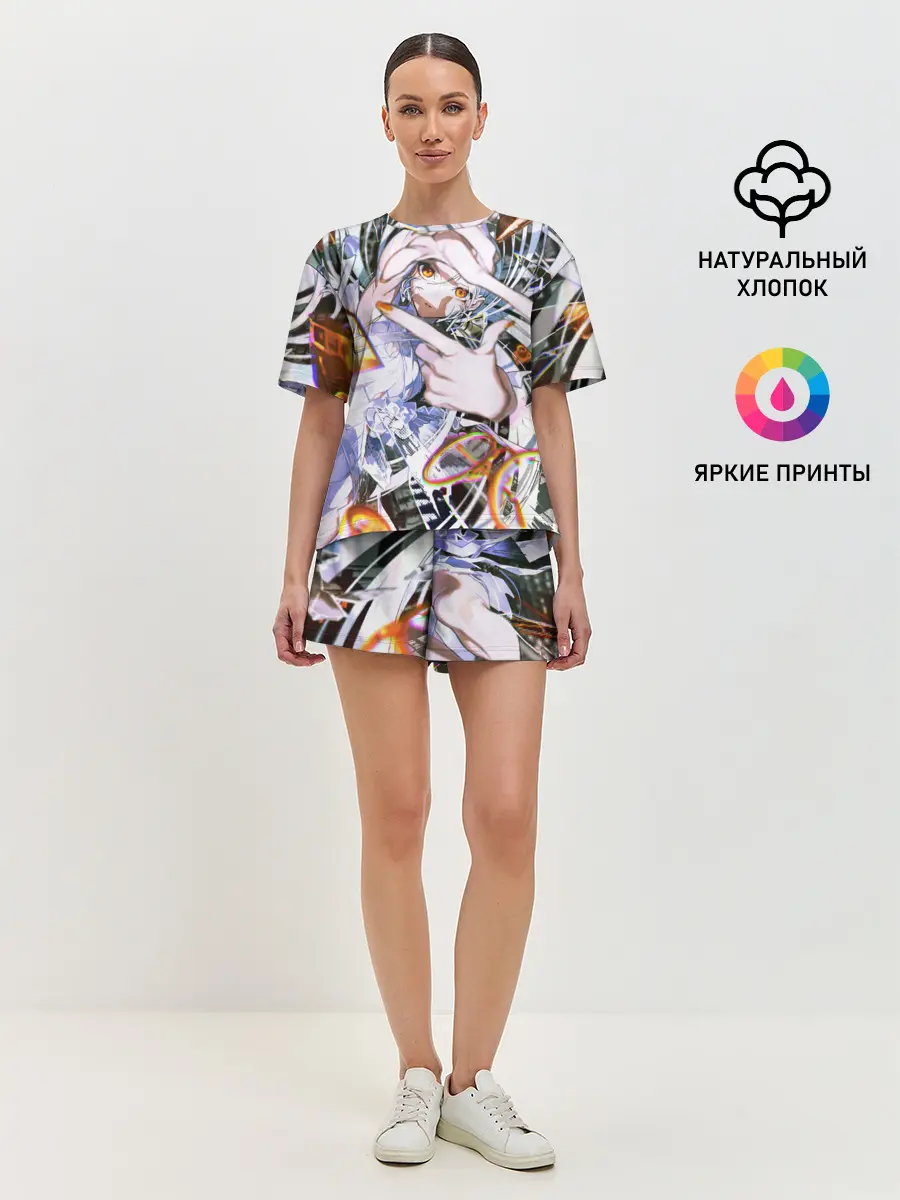Женская пижама с шортами / Anime girl art
