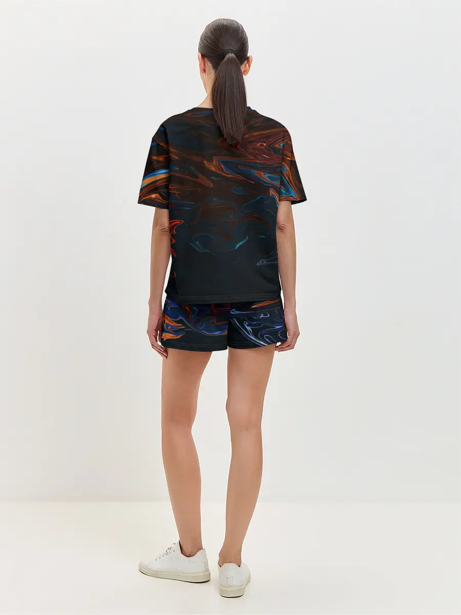 Женская пижама с шортами / Абстракция разводы красок