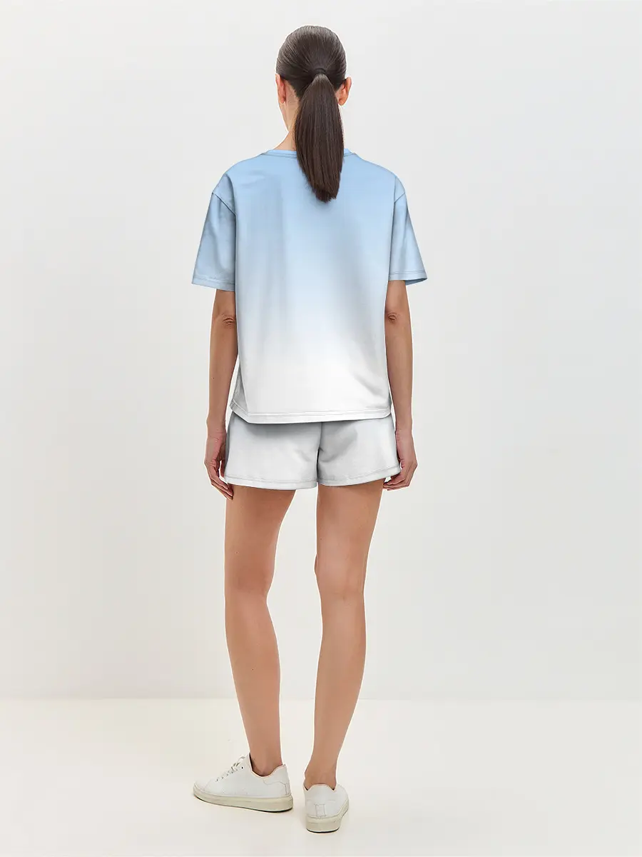 Женская пижама с шортами / Небесно-голубой градиент