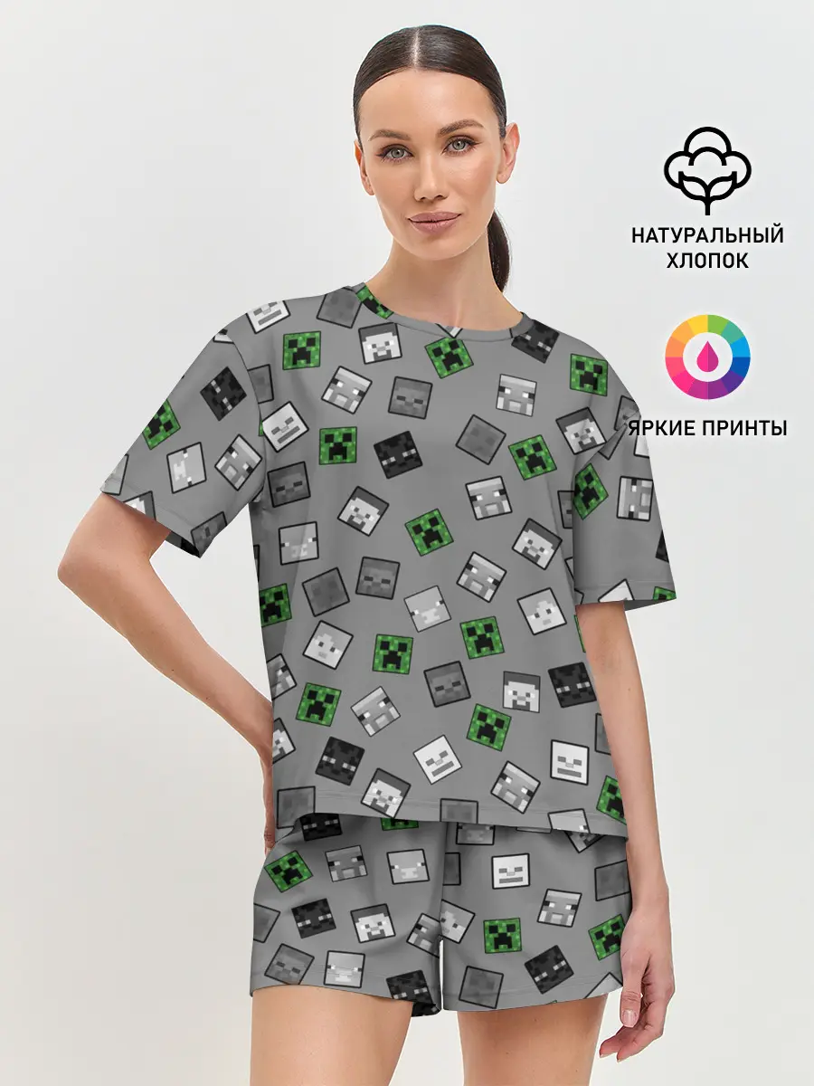Женская пижама с шортами / Minecraft